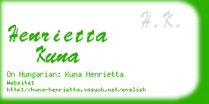 henrietta kuna business card